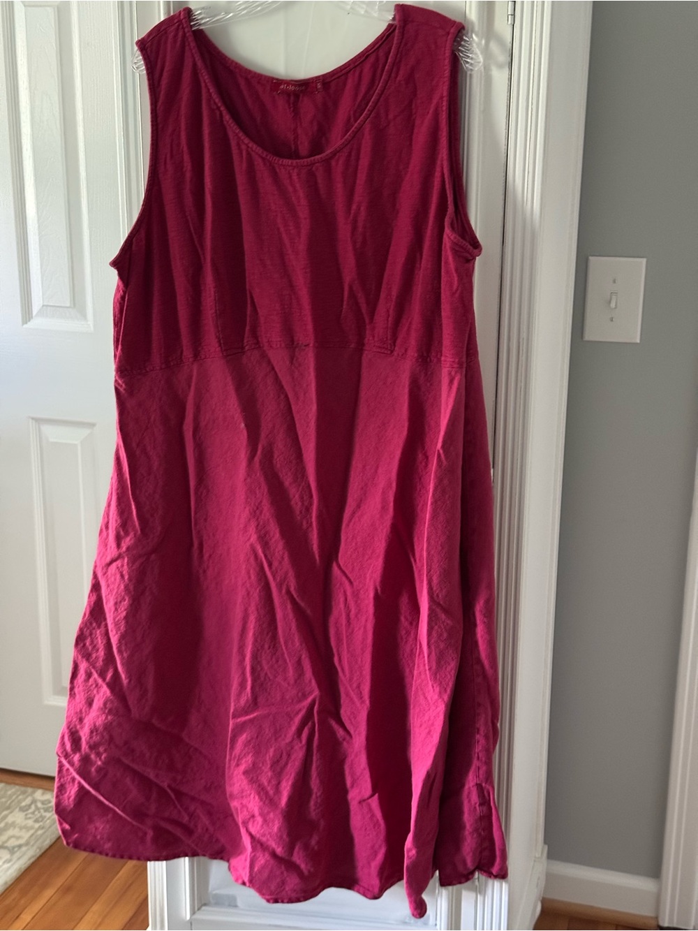Cut Loose Raspberry Scoop Neck Sleeveless Cotton/Linen Midi Dress Size 3X